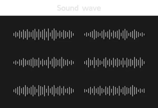 Ses Veya Ses Dalgası Simgesini Ayarla Sosyal Medya Müzik Uygulaması — Stok Vektör