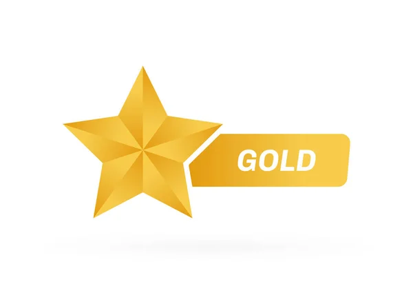 Gold Silber Und Bronze Stern Etikett Kundenbewertung Moderne Vektorillustration — Stockvektor