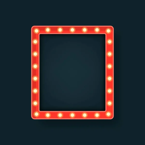 Panneau Affichage Lightbox Avec Fond Transparent Vide Cadre Ampoule Rectangulaire — Image vectorielle