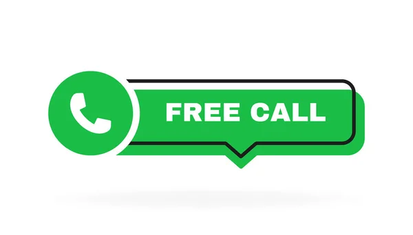 Кнопка Free Call Телефоном Пузыре Сообщений Логотип Дизайн Векторная Иллюстрация — стоковый вектор