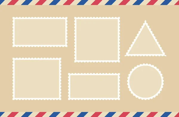 手製の国境郵便切手テンプレート ベクトルグラフィックデザイン — ストックベクタ