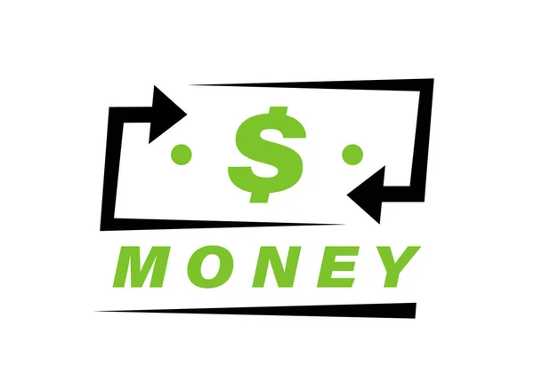 Pengar Logotyp Design Finansiella Tjänster Kontanter Tillbaka Koncept Pengar Återbetalning — Stock vektor