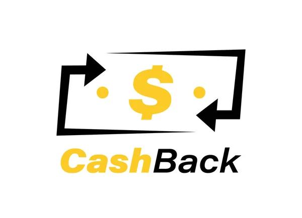 Cash Terug Logo Ontwerp Financiële Diensten Cash Back Concept Geld — Stockvector