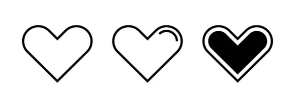 Kalp Ikonu Koleksiyonu Canlı Yayın Video Sohbet Beğeni Aşk Sembolü — Stok Vektör