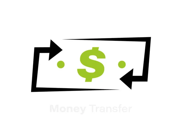 Design Logotipo Transferência Dinheiro Serviços Financeiros Conceito Devolução Dinheiro Reembolso — Vetor de Stock