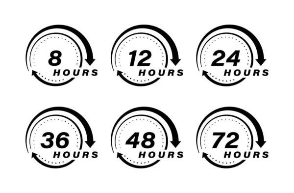 Коллекция Часов Часы Стрелки Векторные Значки Дизайн Службы Доставки Заказа — стоковый вектор