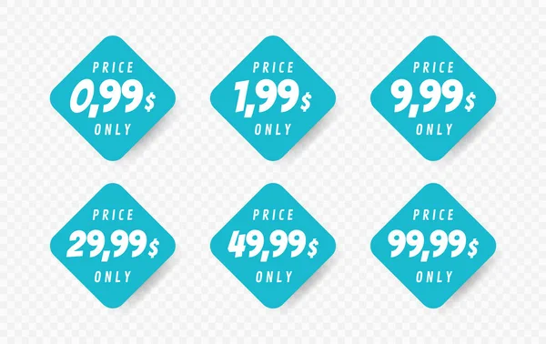 Set Discount Label Sale Dollars Only Offer Badge Banner Template — Stock Vector