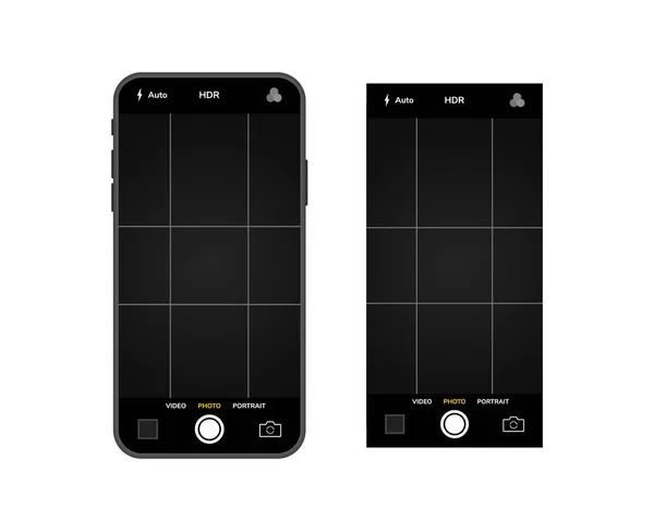 Ponsel Dengan Antarmuka Kamera Aplikasi Aplikasi Mobile Foto Dan Layar - Stok Vektor