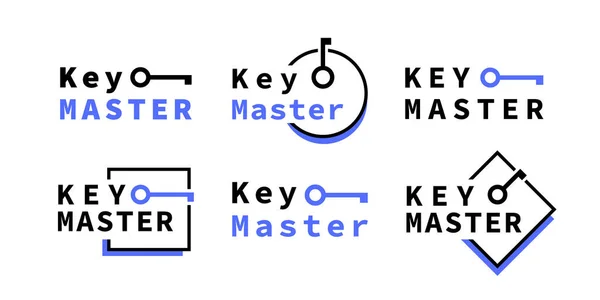 Ключевой Мастер Дизайна Логотипа Концепция Простого Открытия Замка Выбора Ключа — стоковый вектор