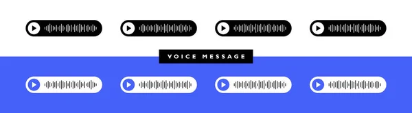 Establezca Icono Mensajes Voz Con Onda Sonido Burbuja Mensajes Para — Vector de stock