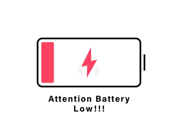 Låg Batterinivå Laddat Batteri Vänligen Ladda Batteriet Vektor Illustration — Stock vektor