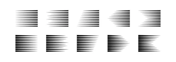Набір Різних Ліній Швидкості Лінії Швидкісного Дизайну Коміксів Векторна Ілюстрація — стоковий вектор
