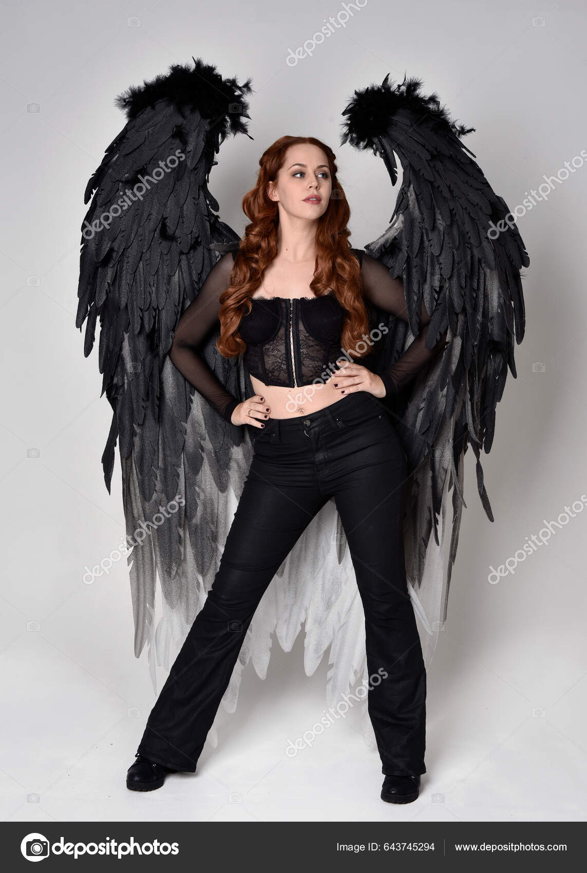 Black Angel Feather Wings