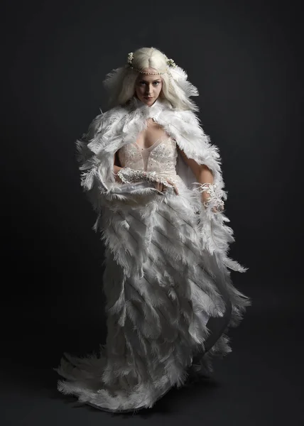 Fantasy Portrait Beautiful Female Model Long Blond Hair Wearing Otherworldly — Stock Photo, Image