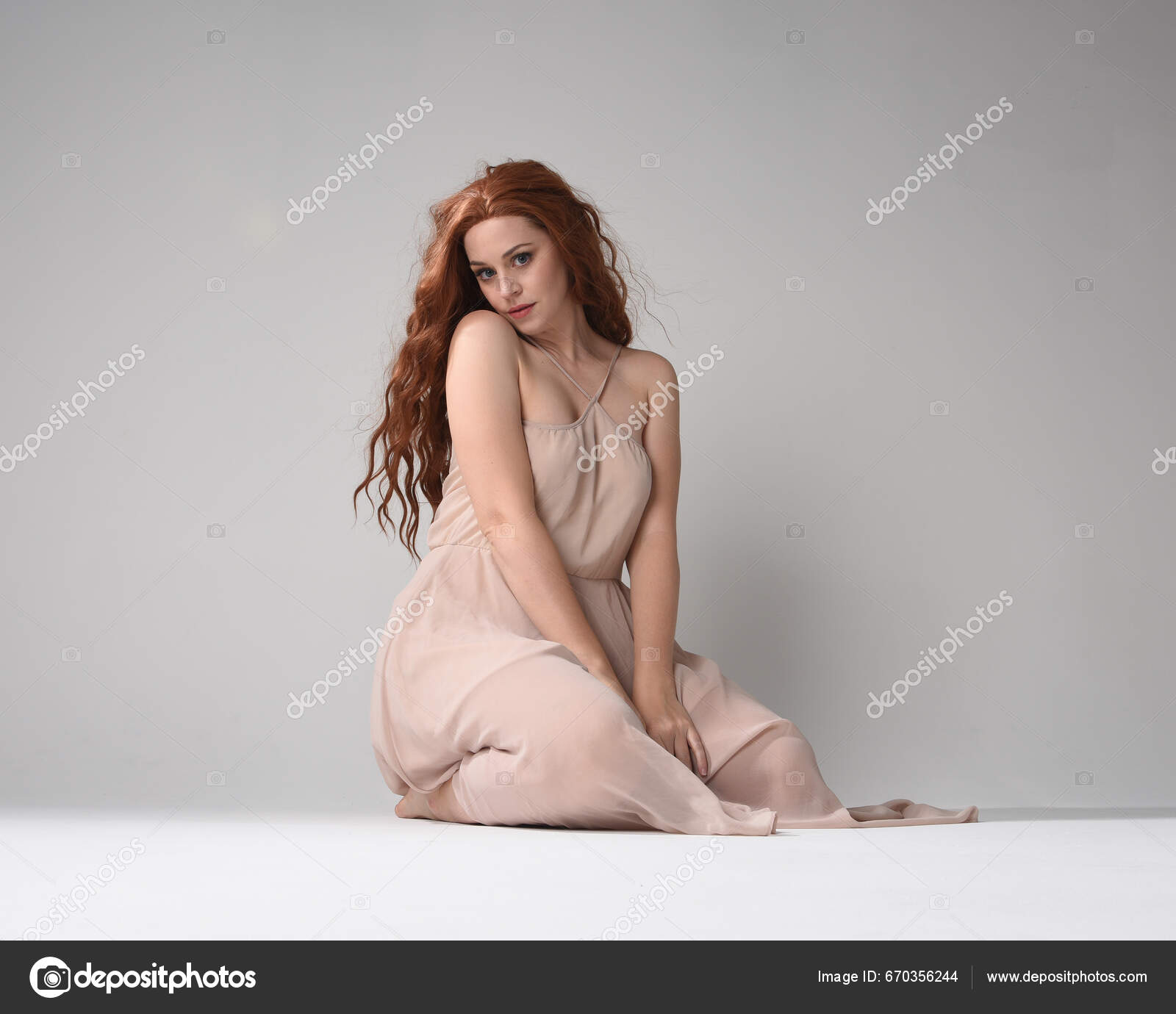 Pretty Beautiful Woman Portrait In Sitting Pose. Full Body. White Background  Isolated. Stock Photo, Picture and Royalty Free Image. Image 85528980.