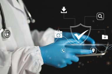 Sağlık Sigortası Konsepti, Doktor Sınır Teknolojisini Kesen Modern Hastanelerde Dijital Sağlık Uygulaması, Gelişmiş Sağlık Analizi, Yazılım, Laboratuar Çözümleri