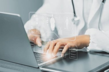 Belge iş akışı, tedavi planlaması, sigorta, veri görselleştirmesi ve modern sağlık bilgi yönetim arayüzü ile dijital sağlık teknolojisi ve çevrimiçi tıbbi kayıt sistemi