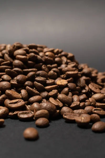 Ovanifrån Kaffebönor Textur Kaffebönor Rostat Kaffe Och Kopiera Utrymme — Stockfoto