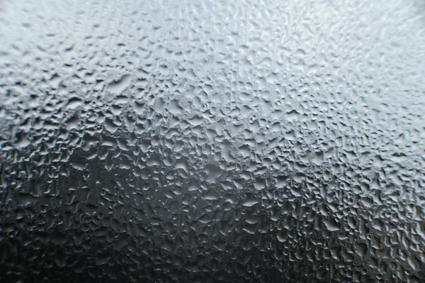 Textura Ventana Hecha Condensación Gotas Agua Las Consecuencias Cambio Repentino —  Fotos de Stock