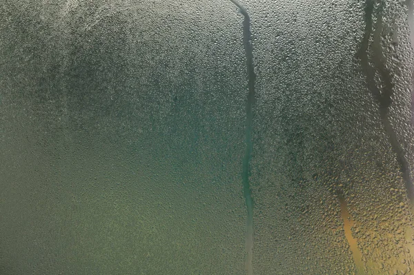Конденсация Окне Внезапного Изменения Температуры Снаружи Внутри Дома Естественная Текстура — стоковое фото