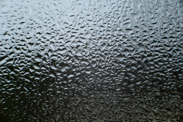 Närbild Kondens Med Vattendroppar Glaset Kondens Kondens Fönstret — Stockfoto