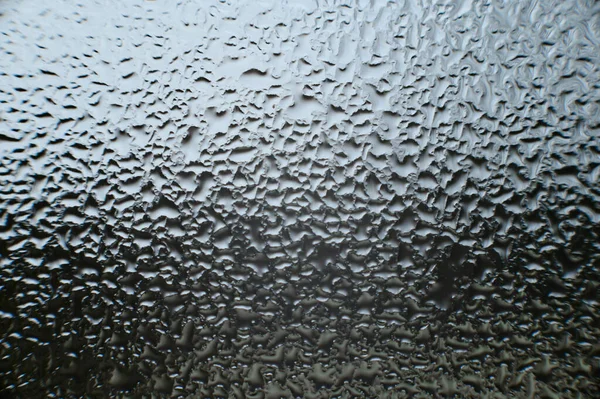 Stora Droppar Dagg Fönstret Efter Kondens Fönstret Konsistens Vattendroppar Glaset — Stockfoto