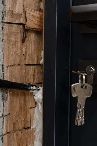 Keys Door Lock Interior Doors Mounting Foam Doors — ストック写真
