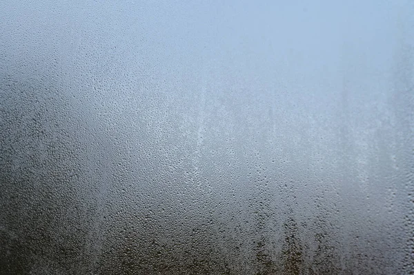 Sticla Condensul Răcirea Exterior Consecințele Case Slab Încălzite Textura Condensului — Fotografie, imagine de stoc