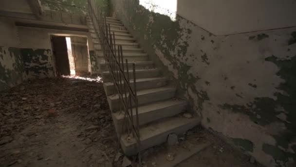 Staircase Abandoned Building Emergency Stairs Emergency Building Video Abandoned Industrial — Vídeo de Stock