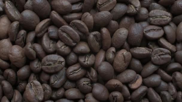 Forgó Mozgás Pörkölt Kávébab Egy Kört Videó Kávébab — Stock videók