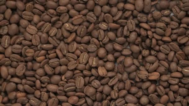 Βίντεο Από Κοντινό Πλάνο Των Κόκκων Καφέ Κόκκους Καφέ Υφή — Αρχείο Βίντεο