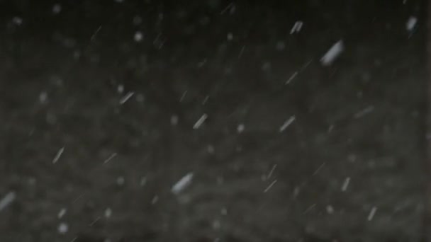 Moto Lento Fiocchi Neve Inverno Nel Villaggio Vista Nevicate Dalla — Video Stock