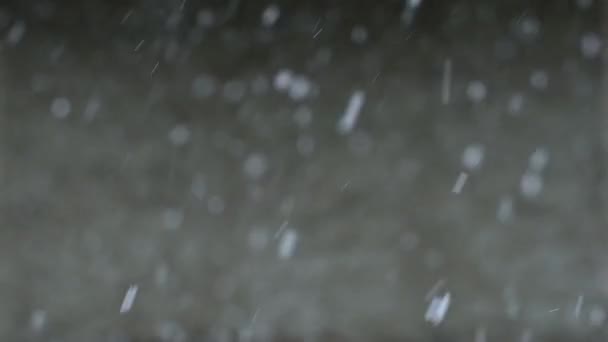 Zeitlupe Der Schneeflocken Winter Dorf Blick Auf Schneefall Aus Dem — Stockvideo