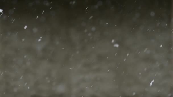 Naturphänomen Winter Schnee Und Wind Wehen Blick Aus Dem Fenster — Stockvideo