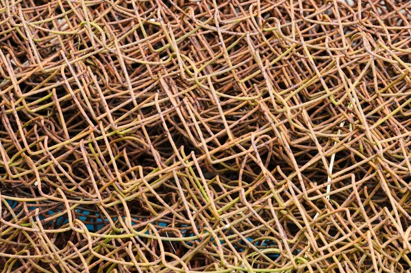 Rostiges Netz Einer Nahaufnahme Mit Einer Struktur Aus Quadratischen Löchern — Stockfoto