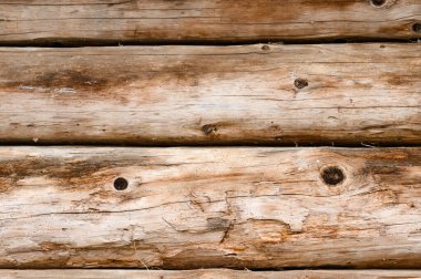 Yatay eski keresteye sahip kahverengi duvar arkaplanı