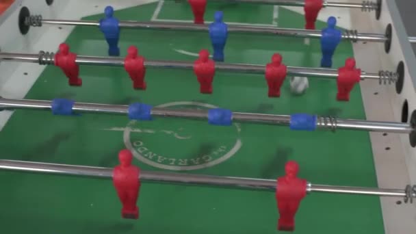 Brettspiel Fußball Aus Nächster Nähe Ein Aktives Und Entwicklungsförderndes Spiel — Stockvideo
