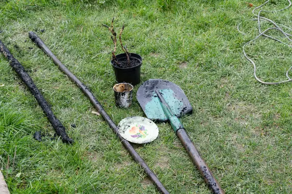 stock image Objects that lay at the bottom of the well before it was cleaned, objects from the well dirty in silt.