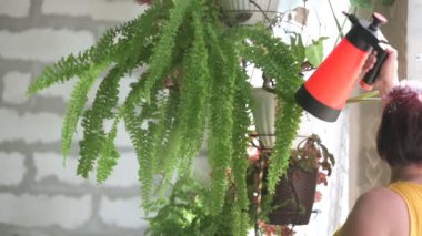 Çiçekleri elle spreyle sulamak, saksılarla ilgilenmek..