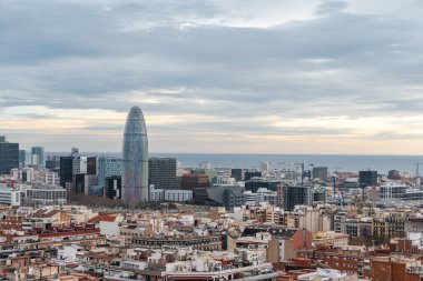 Barselona şehir manzarasının üst görünümü