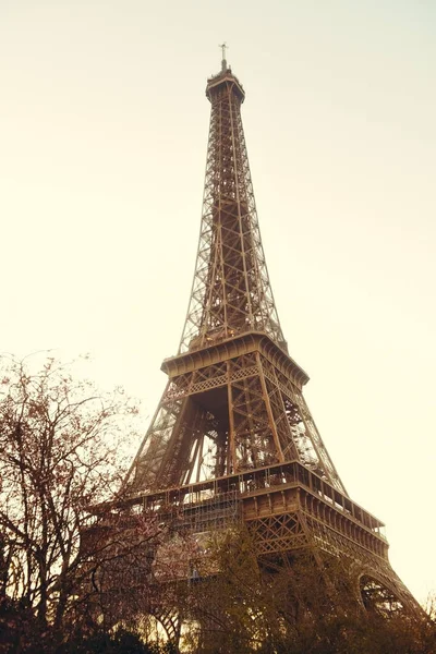 Párizs Franciaország 2022 Március Eiffel Torony Tökéletesen Kék Ellen Szépség — Stock Fotó