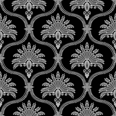 Asian damask wallpaper pattern design clipart