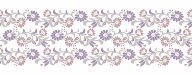 Beyaz arka planda kusursuz çiçekli kenar