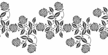 Vektör kabile çiçek sınır tasarımı