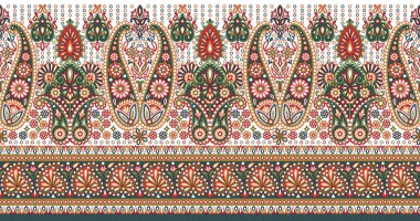Seamless ethnic paisley border design
