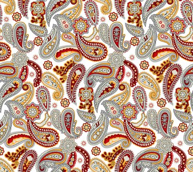 Seamless silky paisley pattern design