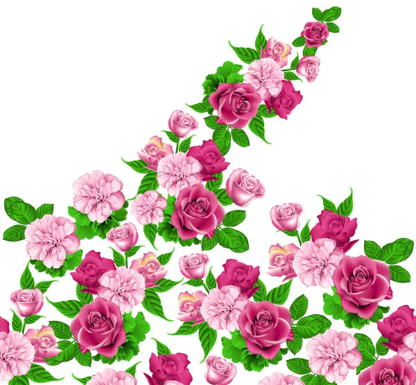 Rosa Sin Costuras Flor Borde Diseño —  Fotos de Stock