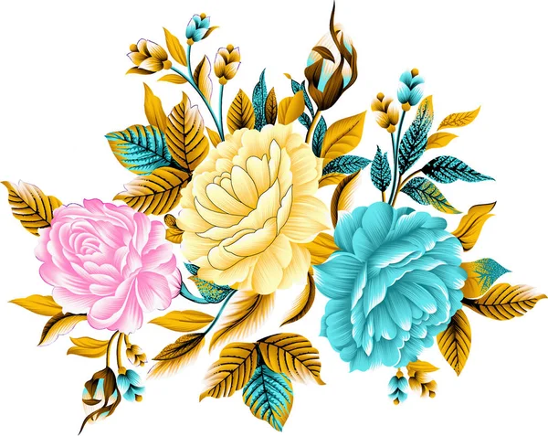 Brilhante Rosa Flor Motivo Design — Fotografia de Stock