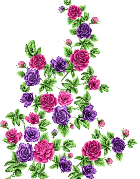 Diseño Flor Rosa Sobre Fondo Blanco —  Fotos de Stock