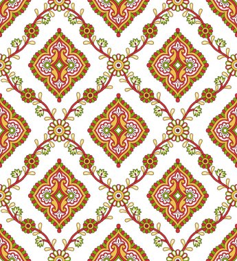 Geleneksel Asya damasyon desen tasarımı